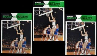 1971 Milwaukee Bucks V Baltimore Bullets Nba Basketball Programs Abdul - Jabbar (3