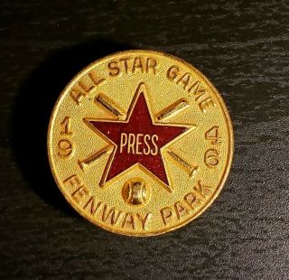 1946 Mlb All Star Game Press Pin Boston Fenway Park - Red Sox Baseball