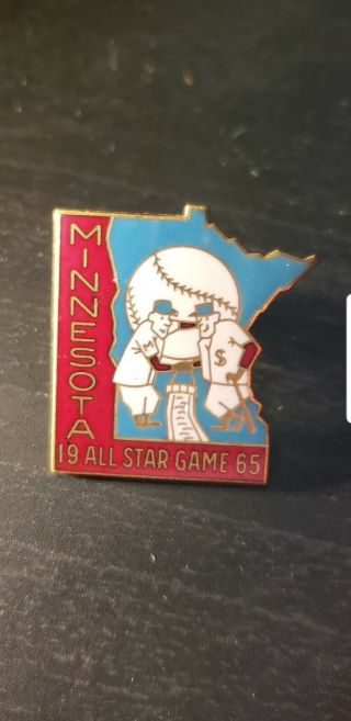 1965 Mlb All Star Game Press Pin Minnesota - Balfour Twins Baseball