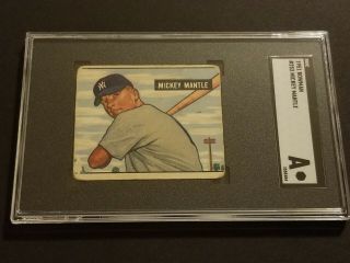 1951 Bowman Mickey Mantle 253 Sgc A - Authentic (bbci)