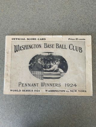 1924 World Series Score Card