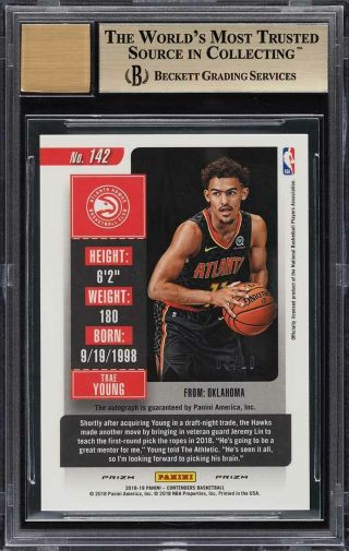 2018 Contenders Variations Premium Gold Trae Young RC AUTO /10 BGS 9.  5 (PWCC) 2
