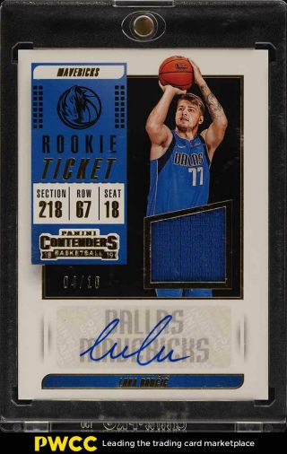2018 Panini Contenders Luka Doncic Rookie Rc Auto Patch /10 Rt - Ldc (pwcc)