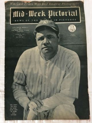 Babe Ruth Mid - Week Pictorial April 22,  1926 The York Times Yankees