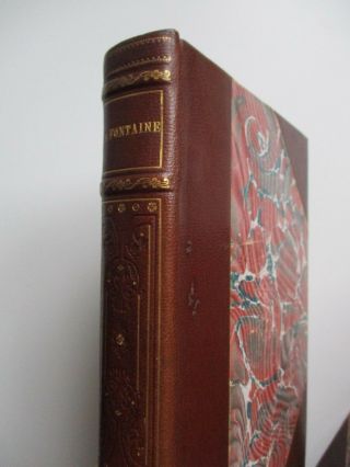 1923 LA FONTAINE FABLES 2 VOLUMES FINE LEATHER BINDINGS LTD EDITION FRENCH TEXT 2
