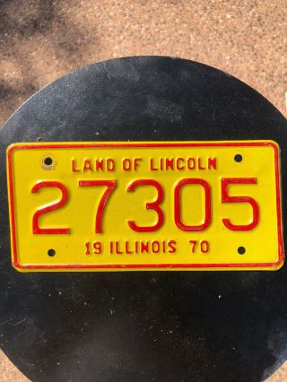 1970 Illinois Motorcycle License Plate Land Of Lincoln 27305