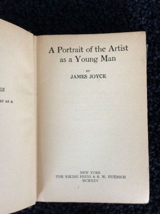 A Portrait Of The Artist As A Young Man By James Joyce 1925