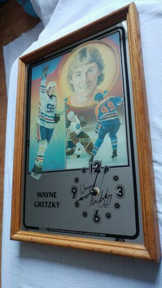 Wayne Gretzky Rookie Edmonton Oilers Clock Mirror By Stamford Art