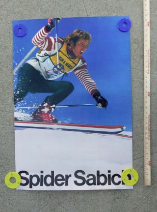 Vintage c 1973 Spider Sabich K2 Ski Poster approx 33 x 23 inches 2