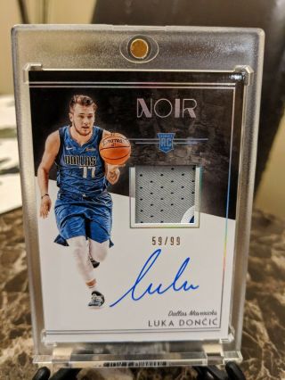 2018 - 19 Panini Noir Luka Doncic Rc Rpa Auto 59/99 Rookie Patch
