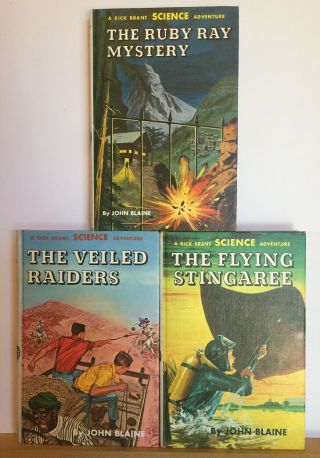3 Rick Brant Science Adventure Stories By John Blaine 1964,  1965 Books 18,  19,  20