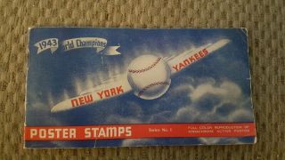 1943 York Yankees Stamp Book,  Complete With All Stamps.
