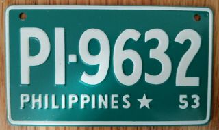 1953 Philippines General Mills Wheaties Bicycle License Plate -