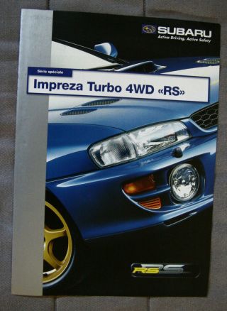 Subaru Impreza Turbo 4wd Rs 2000 Dealer Brochure - Swiss Market 01
