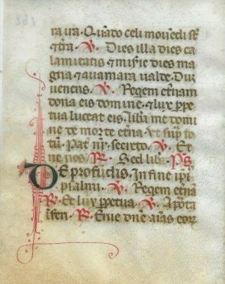 1 Leaf Illuminated Latin Book Of Hours Vellum Manuscript Dating To 15th Century