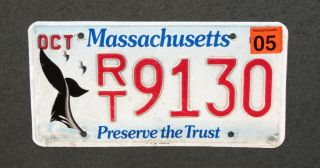 Massachusetts License Plate - Preserve the Trust RT9130 - RIGHT WHALE Nature 2