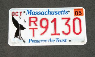 Massachusetts License Plate - Preserve the Trust RT9130 - RIGHT WHALE Nature 3