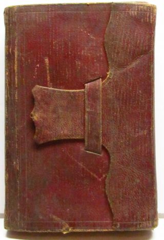 1857 Holy Bible Testament Leather Civil War Era 4 - 1/2 X 3 With Leather Flap