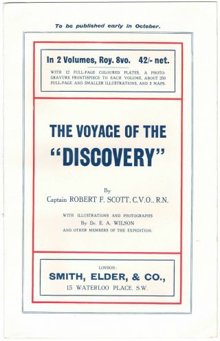Robert Scott - Prospectus For His Book The Voyage Of The 