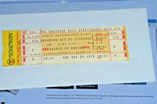 Muhammad Ali Vs Chuck Wepner Full Ticket 03/24/1975