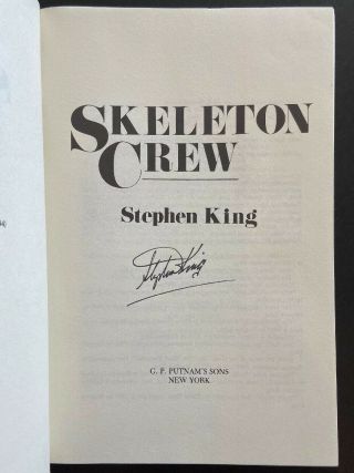 ⭐️ Signed First Edition Bc ⭐️ Skeleton Crew - Stephen King Stand Carrie Salems