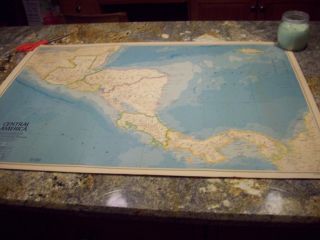 Vintage Central America Large Map 34x23 Dated 1984 Vg Cond