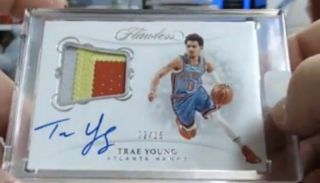 2018 - 19 Flawless Rpa Trae Young 12/15 Encased Auto Tri Color Patch