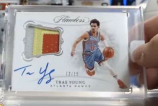 2018 - 19 Flawless RPA Trae Young 12/15 Encased Auto Tri Color patch 2