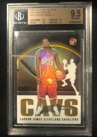 2003 - 04 Topps Pristine Lebron James Gold Refractor Rc Card Ed/99 Bgs (9.  5) W/10