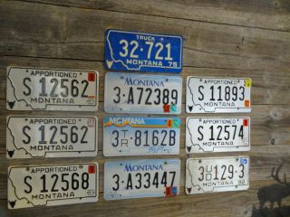 Montana License Plates All Older Embossed Treasure State Montana License Plates