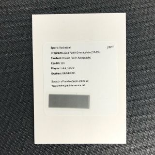 2018 - 19 Immaculate Luka Doncic Rookie Patch Auto /99