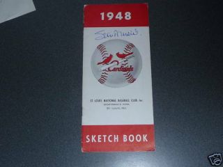 1948 St.  Louis Cardinals Media Guide Musial Autograph