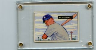 1951 Bowman 253 Mickey Mantle York Yankees Rc Rookie Hall Of Fame