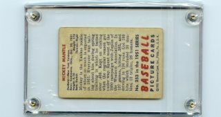 1951 Bowman 253 Mickey Mantle York Yankees RC Rookie Hall of Fame 2