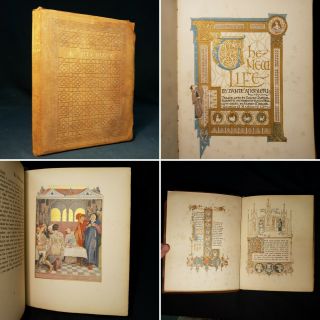 1916 The Life - La Vita Nuova Dante Alighieri Illuminated Manuscript Scarce
