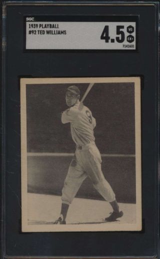 1939 Play Ball 92 Ted Williams Hof Sgc 4.  5 Vgex,  54300