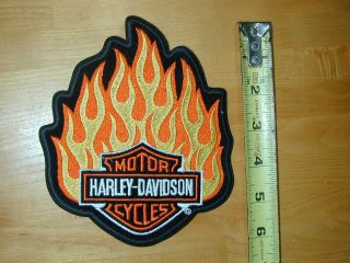 Harley Davidson Logo Flame Bar And Shield Biker Jacket Vest Embroidered Patch