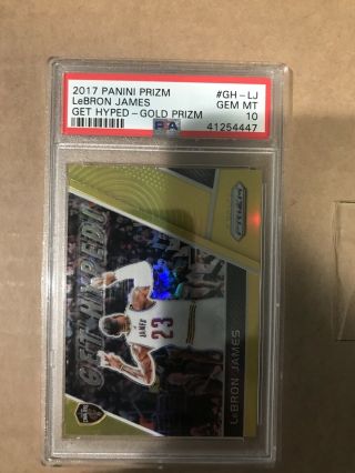 2018 - 19 Panini Prizm Lebron James Get Hyped Gold Refractor Psa 10 /10 Lakers