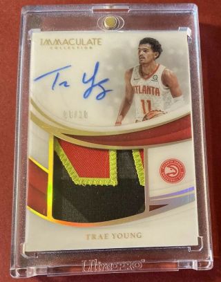 2018 - 19 Panini immaculate Premium Rookie Patch Auto Gold TRAE YOUNG RPA /10 2