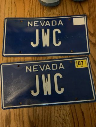 Vintage Nevada Blue License Plate Set