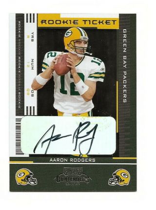 2005 Playoff Contenders Aaron Rodgers Rookie Ticket Autograph Rc / 530 Made