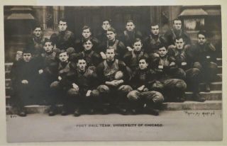 1904 Univ.  Of Chicago Football With A.  A.  Stagg & Eckersall Real Photo Postcard