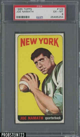 1965 Topps Football 122 Joe Namath Jets Rc Rookie Hof Psa 6 Iconic Card