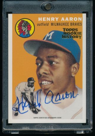 2018 Topps Archives Hank Aaron Rookie History Autograph Gold 1/1