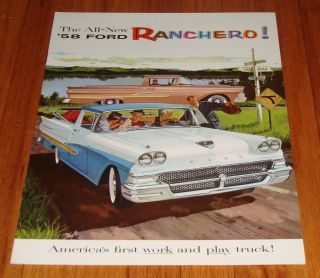 1958 Ford Ranchero Sales Brochure Custom