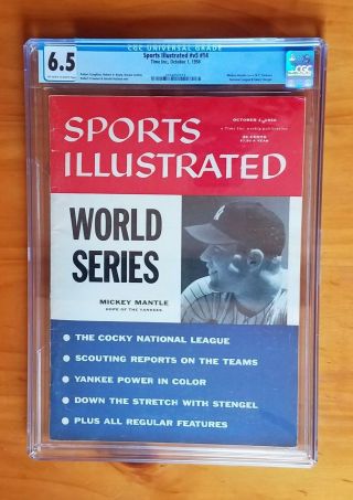 Sports Illustrated 1956 3rd Mantle Newsstand Cgc 6.  5 Vintage Tough Issue