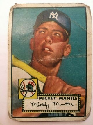 1952 Topps Mickey Mantle 311 (POOR) creases paper loss PSA 1 or 2 ? 2