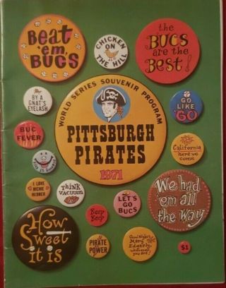 1971 World Series Program Pittsburgh Pirates Vs Baltimore Orioles.  Excell Cond.