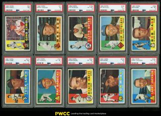 1960 Topps Mid - Hi Grade Complete Set Mantle Clemente Maris Yaz Mccovey Rc (pwcc)