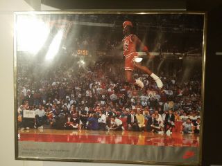 Vintage 1988 Michael Air Jordan Nike Poster 20 " X 16 " Slam Dunk Framed J9